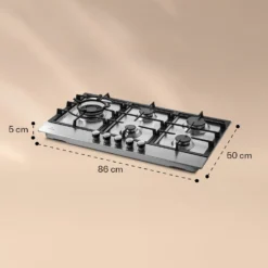 Ignito Chef Edition 5 Zonen Gaskochfeld 5-flammig Sabaf-Brenner Glaskeramik -Haushaltsgerätegeschäft 10040147 yy 0007 dimensions