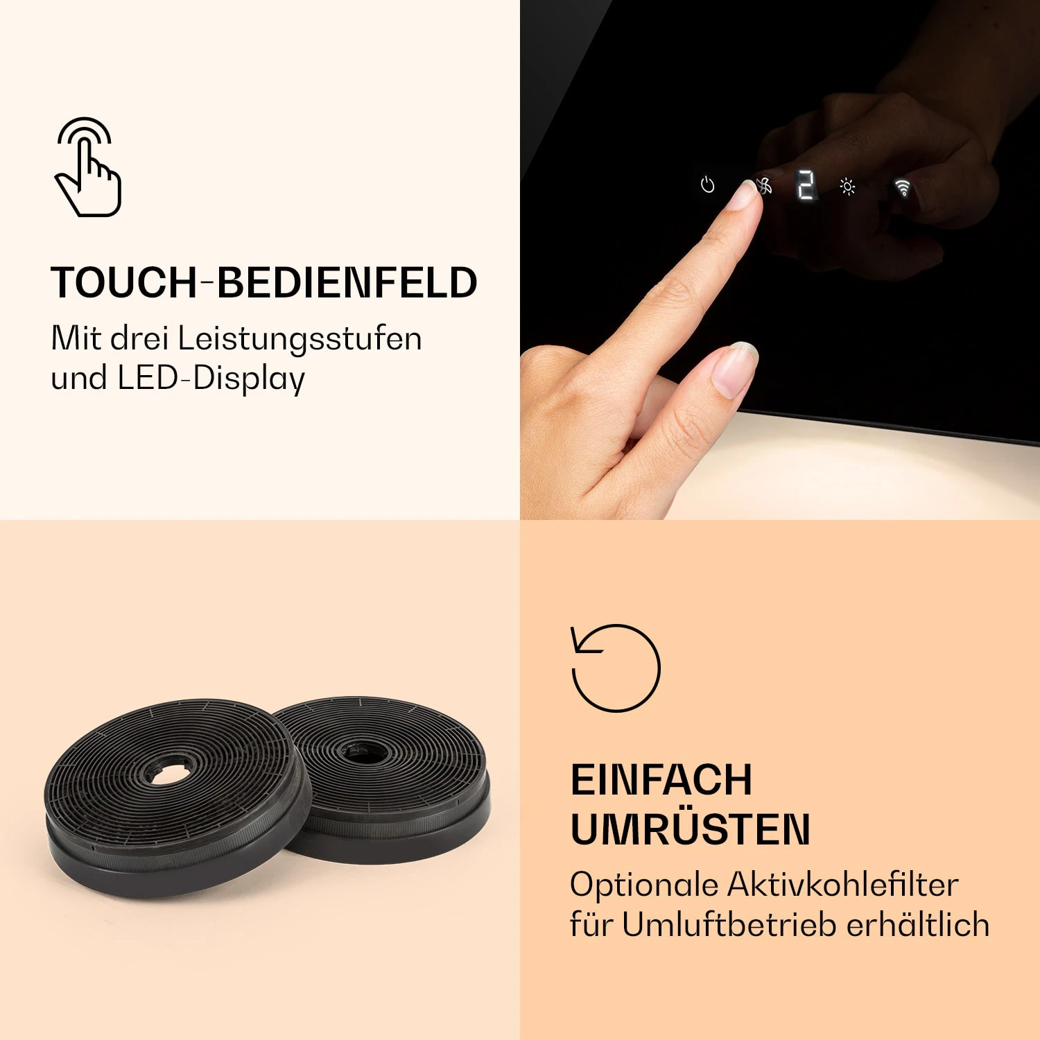 Alina 90 Smart Dunstabzugshaube 90cm 594m³/h LED Ambiente Glasfront 6 Alina 90 Smart Dunstabzugshaube 90cm 594m³/h LED Ambiente Glasfront – Bild 6