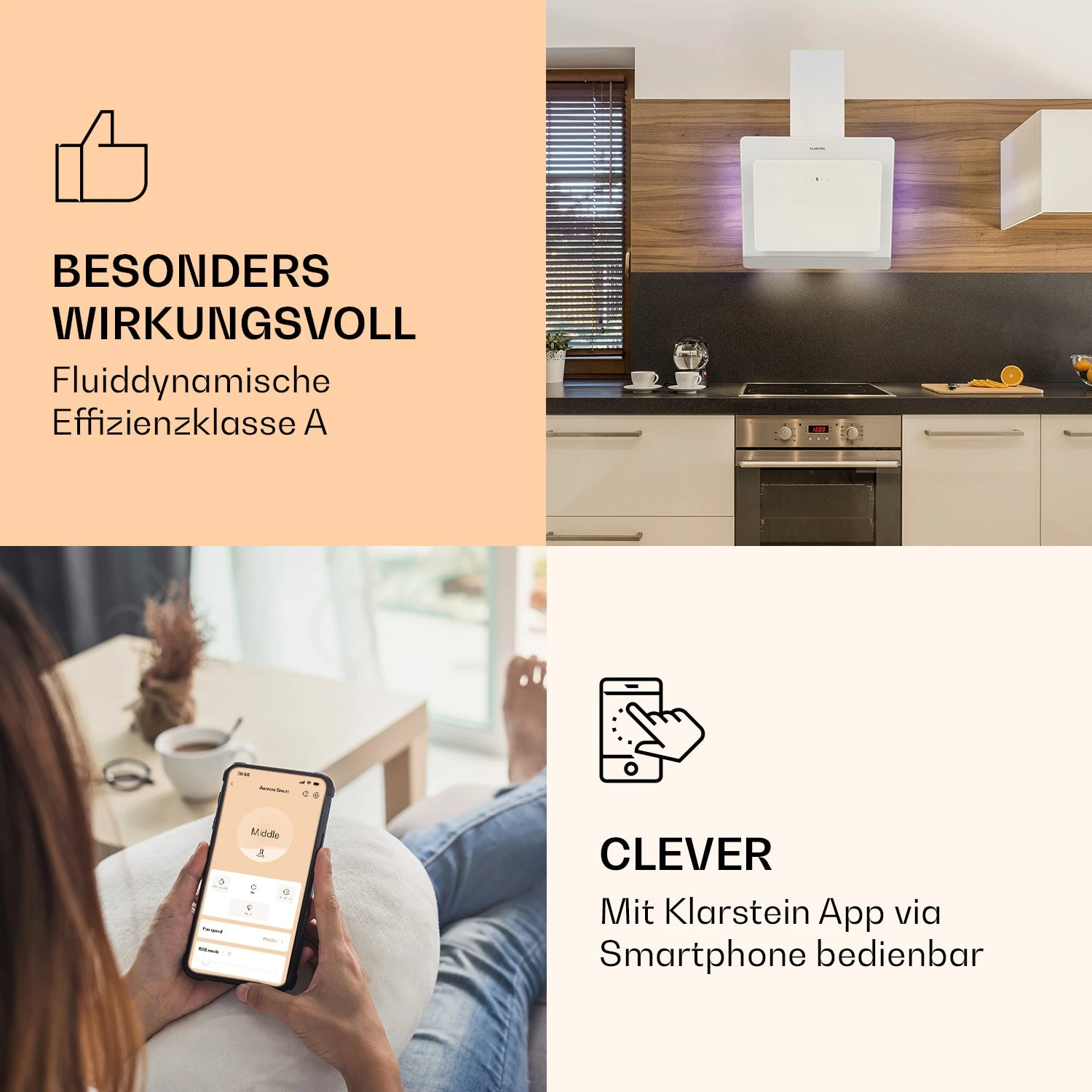 Aurora 60 Smart Dunstabzugshaube 550 M³/h 60cm Kopffrei Ambiente-Licht EEC A++ 3 Aurora 60 Smart Dunstabzugshaube 550 M³/h 60cm Kopffrei Ambiente-Licht EEC A++ – Bild 3