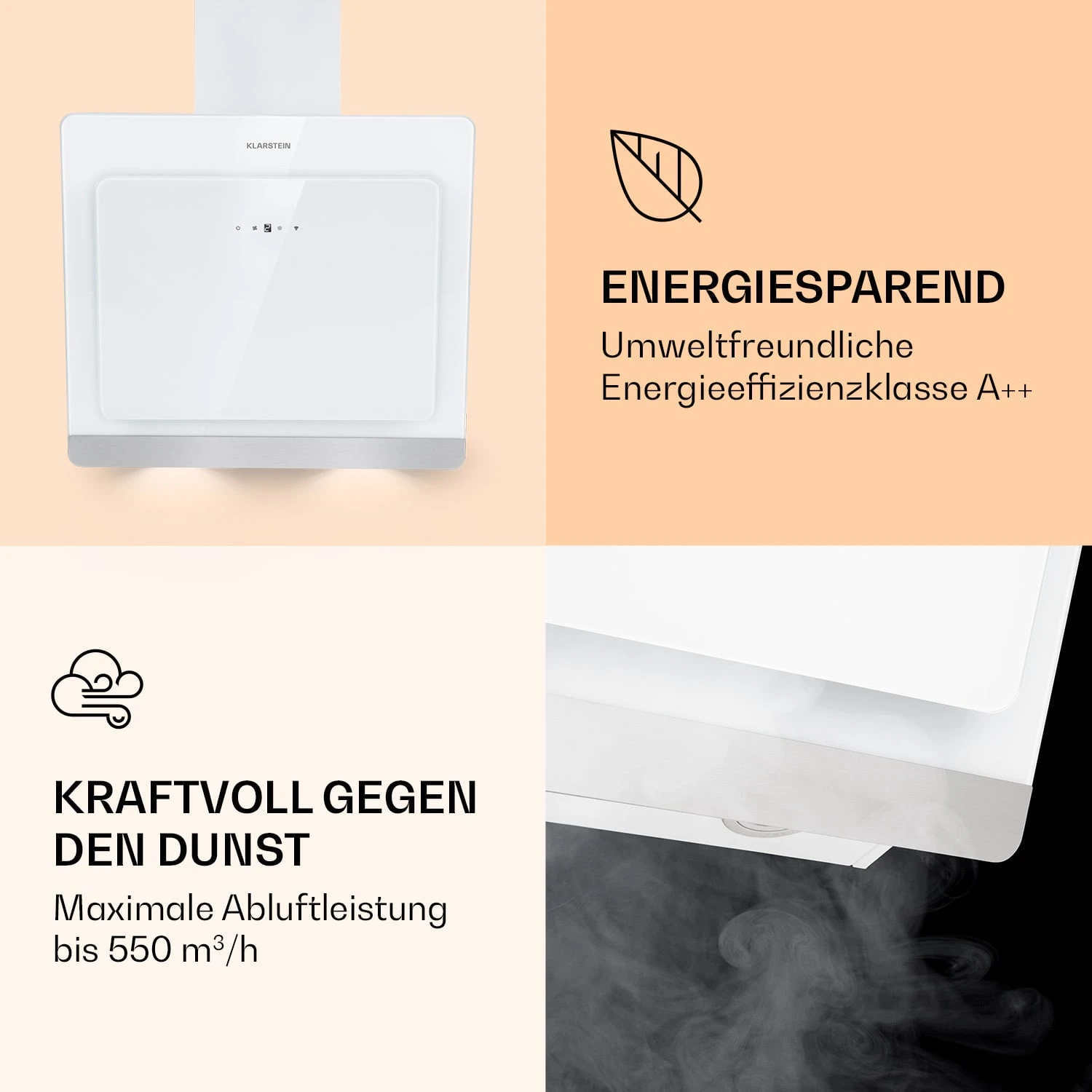 Aurora 60 Smart Dunstabzugshaube 550 M³/h 60cm Kopffrei Ambiente-Licht EEC A++ 4 Aurora 60 Smart Dunstabzugshaube 550 M³/h 60cm Kopffrei Ambiente-Licht EEC A++ – Bild 4