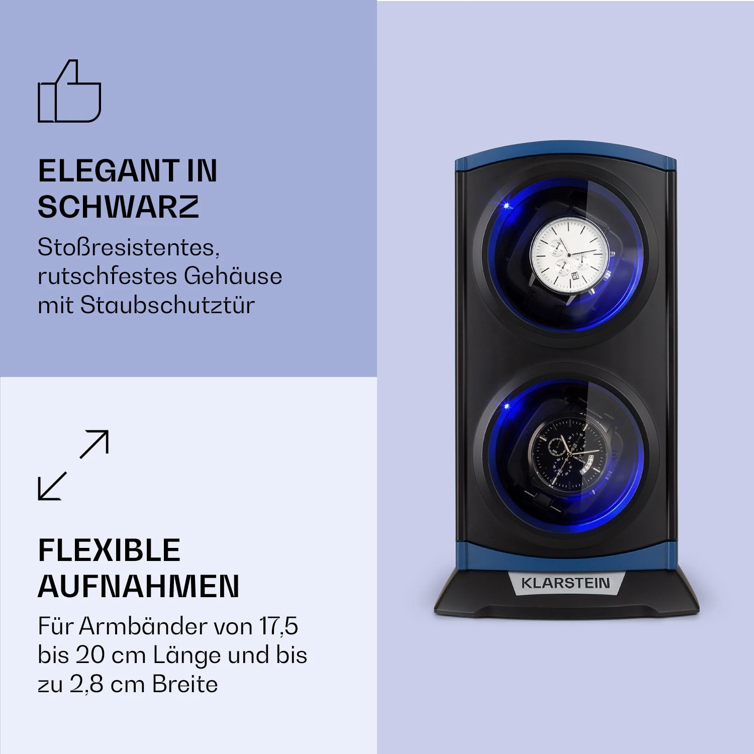 St. Gallen Premium Uhrenbeweger 2 Uhren 4 Geschwindigkeiten 5 St. Gallen Premium Uhrenbeweger 2 Uhren 4 Geschwindigkeiten – Bild 5