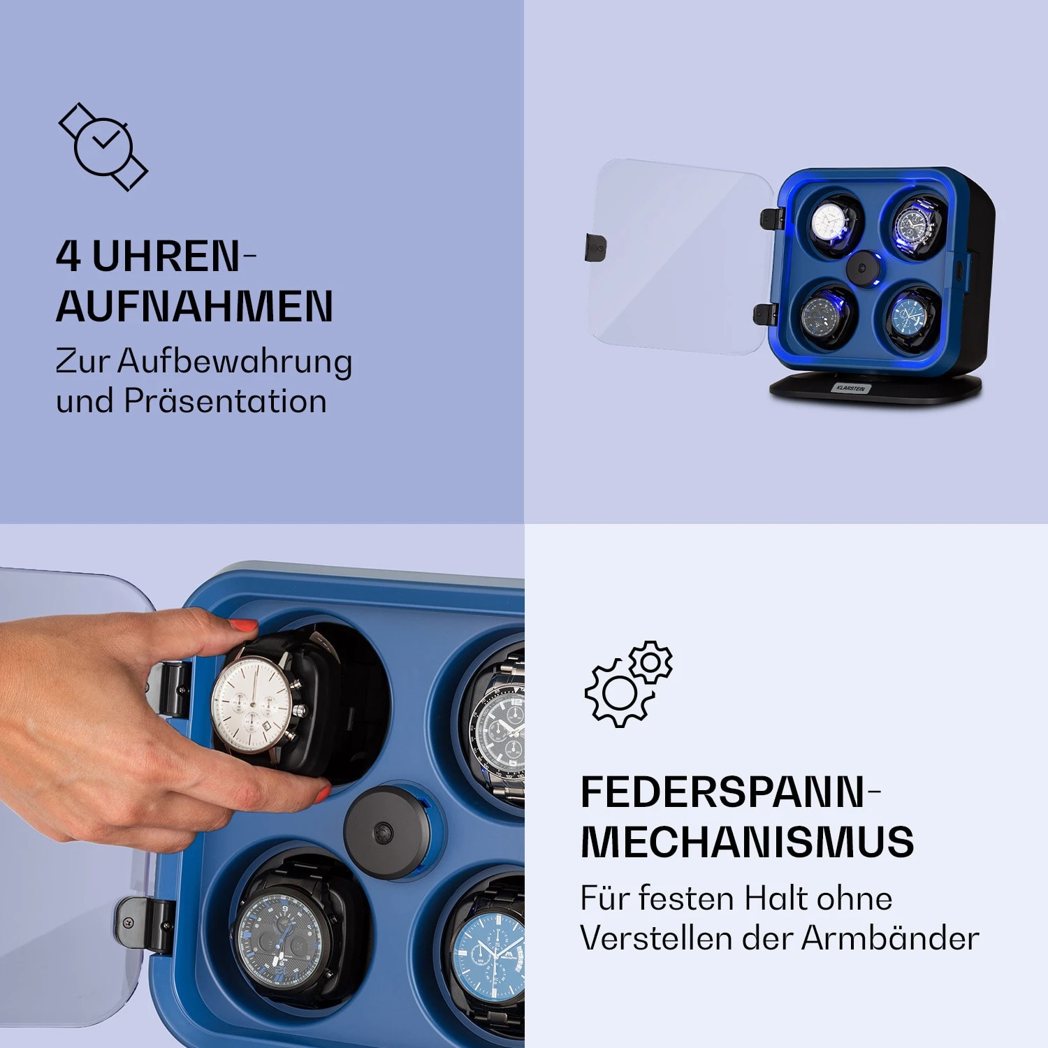 Clover Uhrenbeweger 4 Uhren 3 Rotationen 4 Geschwindigkeiten LED 3 Clover Uhrenbeweger 4 Uhren 3 Rotationen 4 Geschwindigkeiten LED – Bild 3