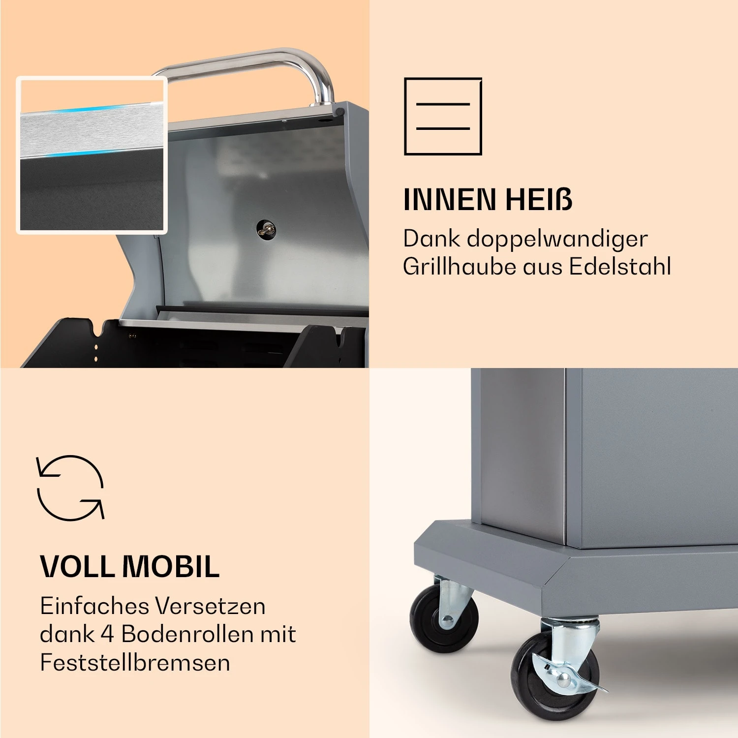 Lucifer 2 Gasgrill 2 X 3,6 KW Brenner 45x45cm Grill Edelstahl Mobil 6 Lucifer 2 Gasgrill 2 X 3,6 KW Brenner 45x45cm Grill Edelstahl Mobil – Bild 6