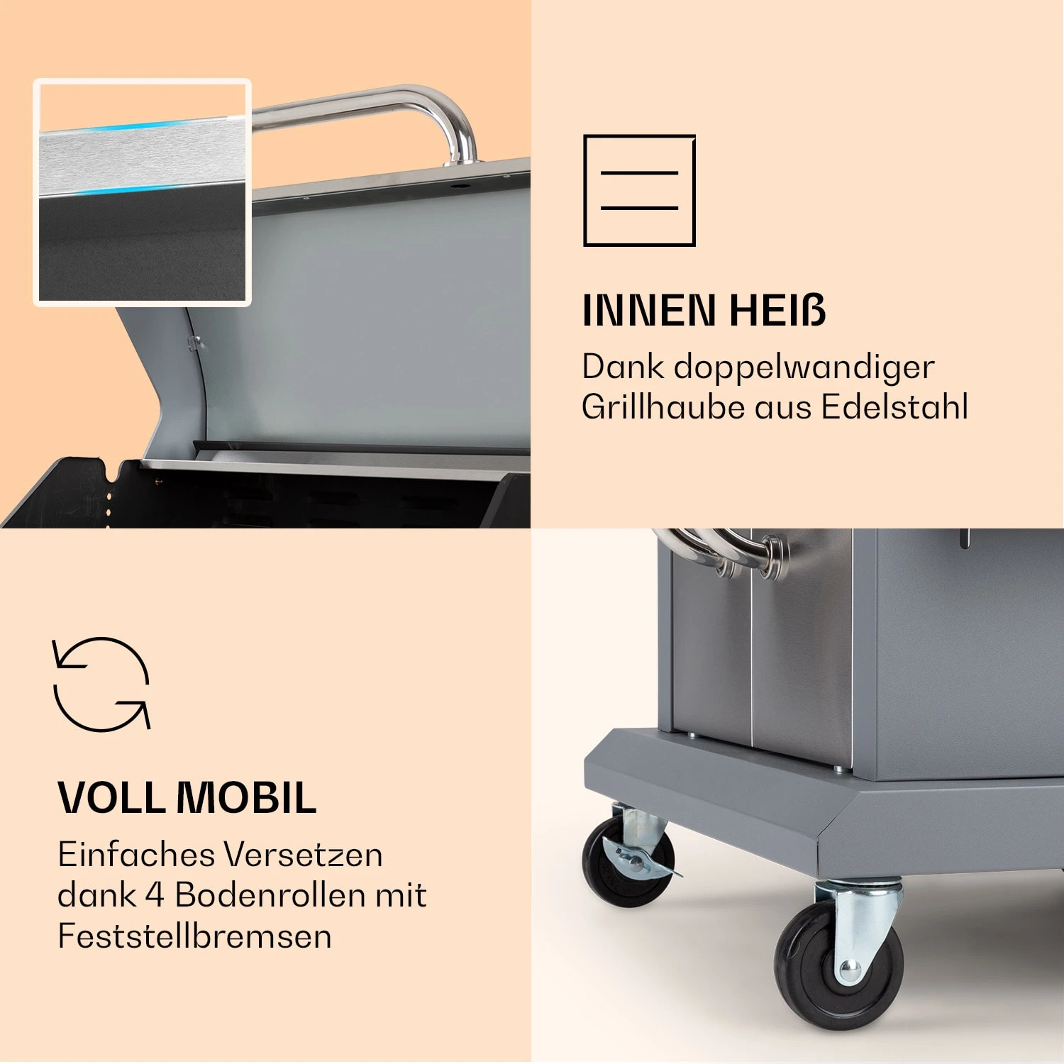 Lucifer 3 Gasgrill 3 X 3,6 KW Brenner 60x45cm Grill Edelstahl Mobil 6 Lucifer 3 Gasgrill 3 X 3,6 KW Brenner 60x45cm Grill Edelstahl Mobil – Bild 6