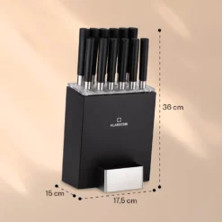 Kitano XL 13tlg. Messer-Set Mit Block 12 Messer Stahl Edler Holzblock -Haushaltsgerätegeschäft 10040323 yy 0007 dimensions