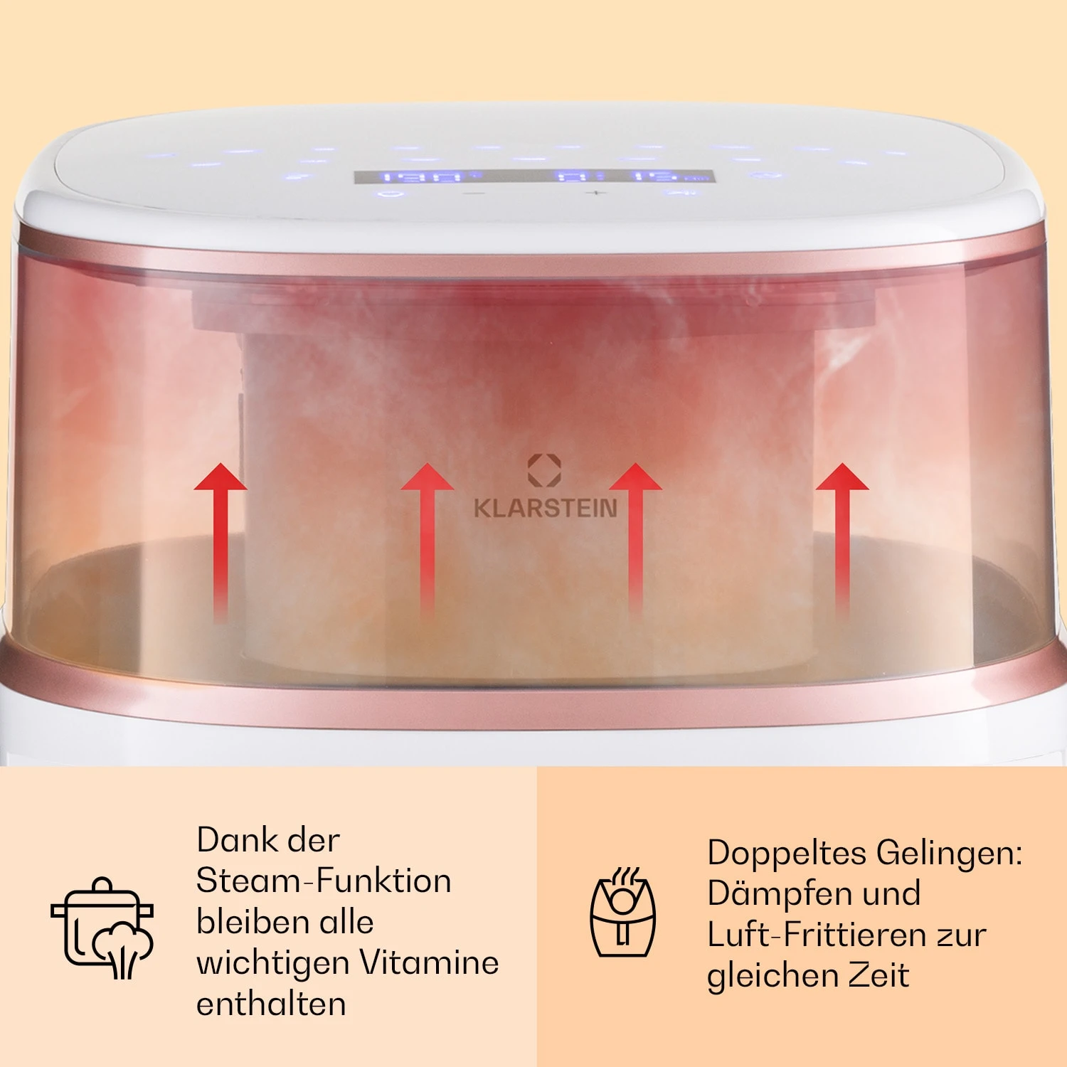 Air Bloom Heißluftfritteuse Dampffunktion 1500W 7,5 Liter 16 Programme 2 Air Bloom Heißluftfritteuse Dampffunktion 1500W 7,5 Liter 16 Programme – Bild 2