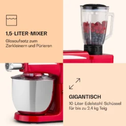 Renata Rossa Küchenmaschine 3-in-1 2000W 2,7PS 5Ltr Edelstahl BPA-frei 13 Renata Rossa Küchenmaschine 3-in-1 2000W 2,7PS 5Ltr Edelstahl BPA-frei -Haushaltsgerätegeschäft 10040499 de 0006 logo