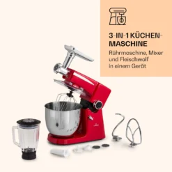 Renata Rossa Küchenmaschine 3-in-1 2000W 2,7PS 5Ltr Edelstahl BPA-frei 14 Renata Rossa Küchenmaschine 3-in-1 2000W 2,7PS 5Ltr Edelstahl BPA-frei -Haushaltsgerätegeschäft 10040499 de 0007 logo