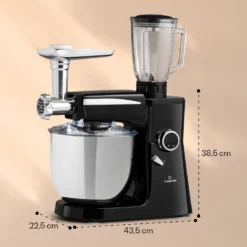 Renata Rossa Küchenmaschine 3-in-1 2000W 2,7PS 5Ltr Edelstahl BPA-frei 15 Renata Rossa Küchenmaschine 3-in-1 2000W 2,7PS 5Ltr Edelstahl BPA-frei -Haushaltsgerätegeschäft 10040500 yy 0008 dimensions
