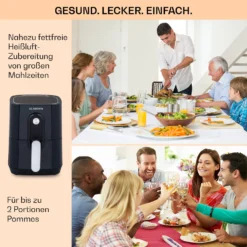 Crisp-Pro Heißluftfritteuse Air Fryer 1400W 2,8 Ltr Timer Edelstahl -Haushaltsgerätegeschäft 10040698 de 0005 usp