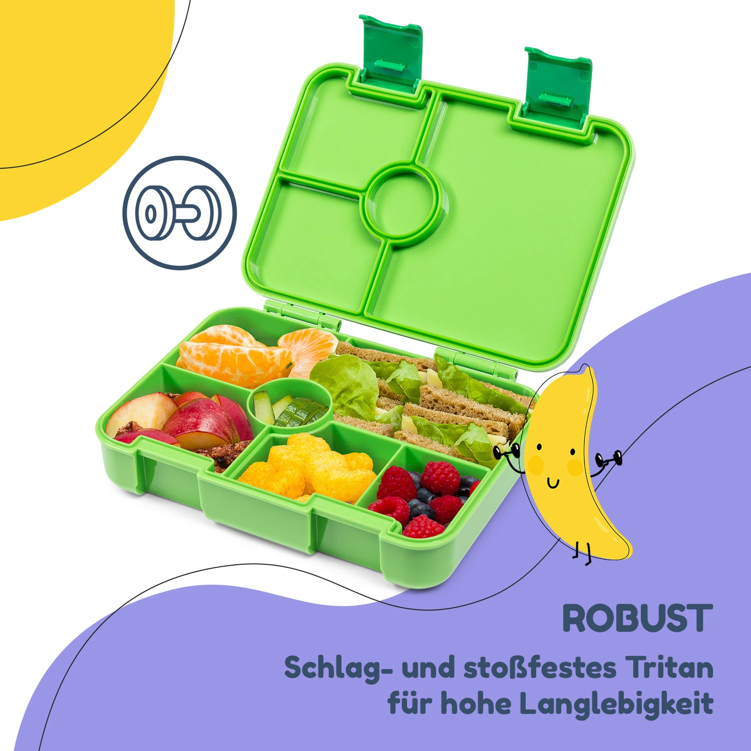 Schmatzfatz By Lite Lunchbox 6 Fächer 20,8x4,5x15 Cm BPA-frei Tritan 6 Schmatzfatz By Lite Lunchbox 6 Fächer 20,8x4,5x15 Cm BPA-frei Tritan – Bild 6