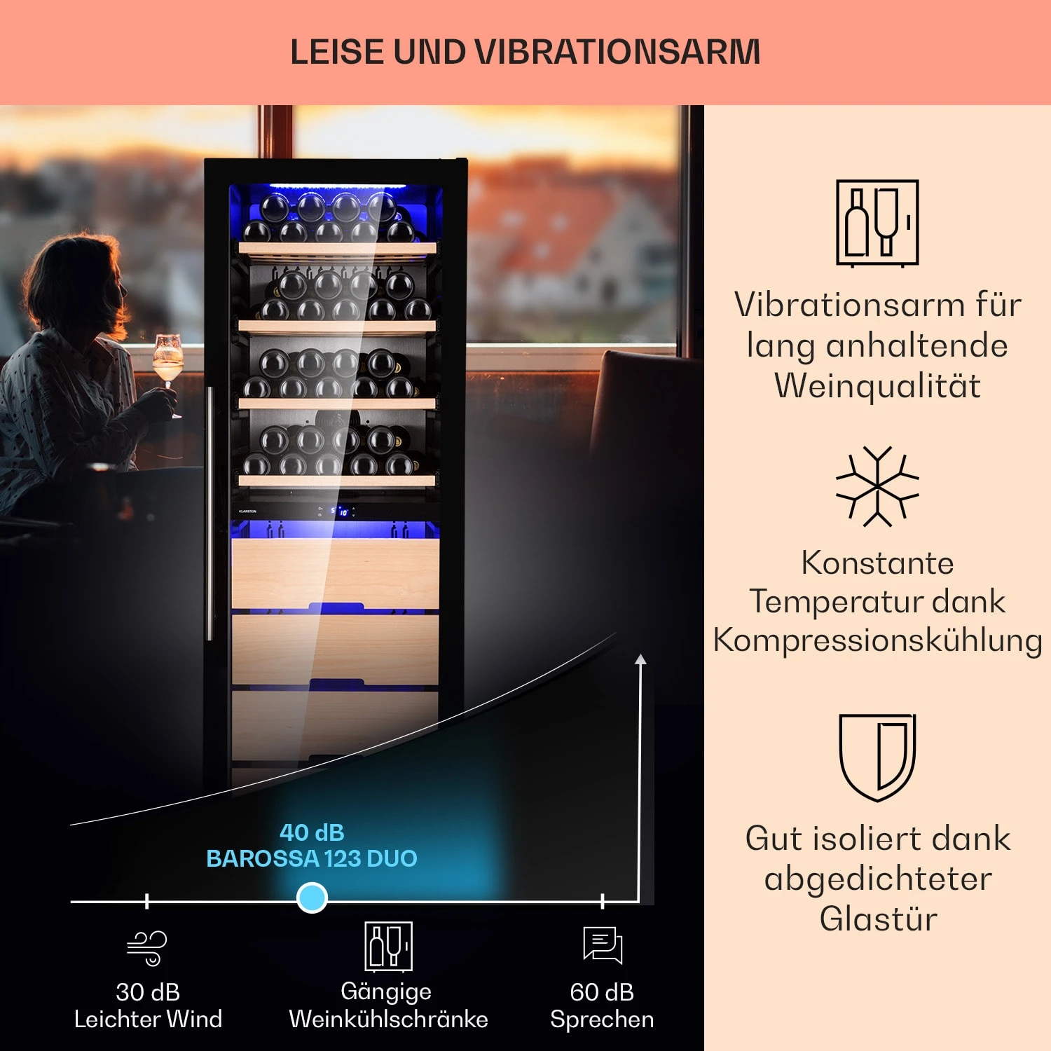 Barossa 123 Duo Weinkühlschrank 123 Fl 226 Ltr 2 Zonen Touch-Steuerung 4 Barossa 123 Duo Weinkühlschrank 123 Fl 226 Ltr 2 Zonen Touch-Steuerung – Bild 4