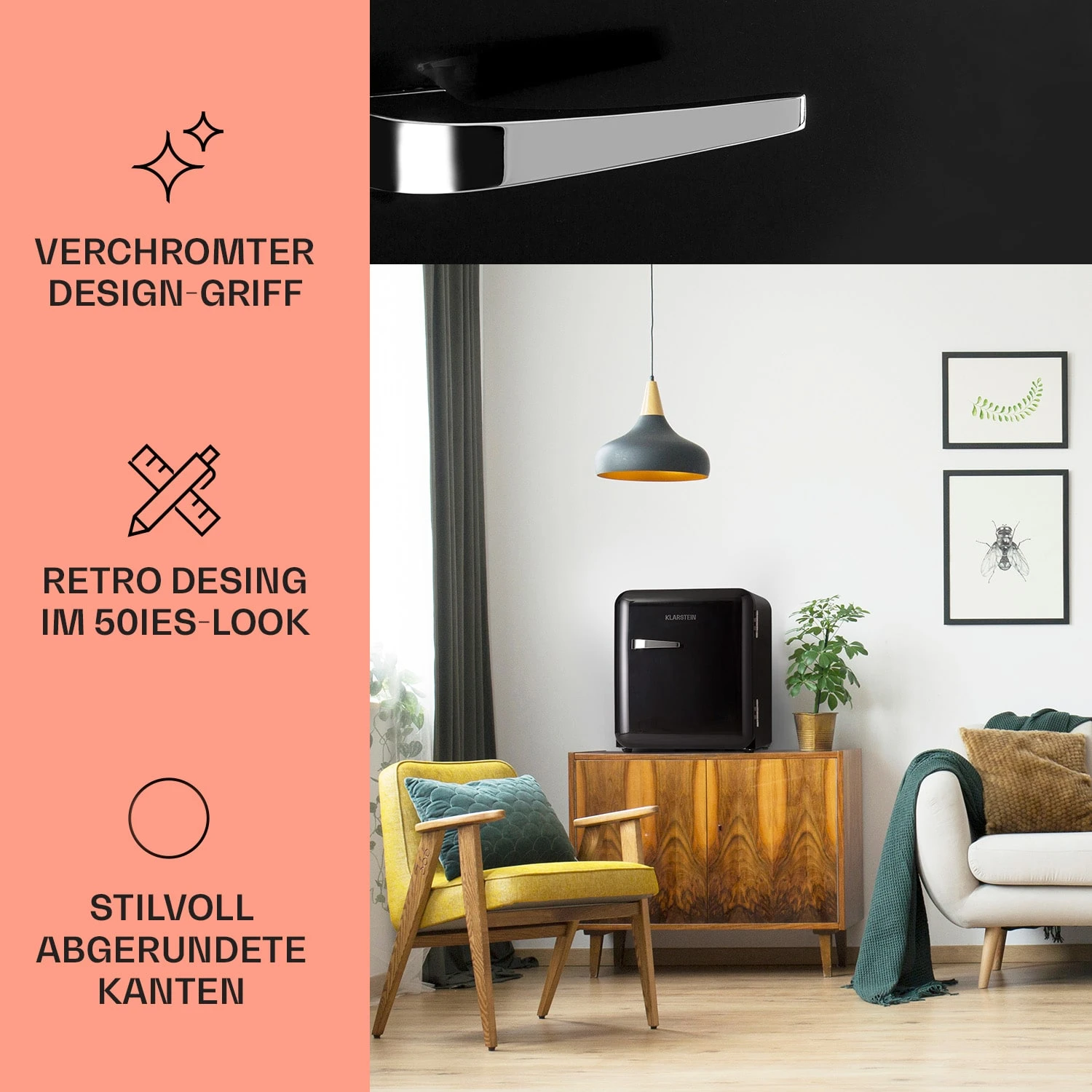 Audrey Mini Retro-Kühlschrank 48l 2 Ebenen 2 Audrey Mini Retro-Kühlschrank 48l 2 Ebenen – Bild 2