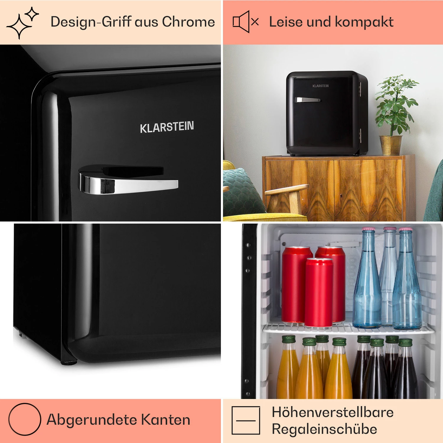 Audrey Mini Retro-Kühlschrank 48l 2 Ebenen 4 Audrey Mini Retro-Kühlschrank 48l 2 Ebenen – Bild 4