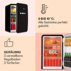 Audrey Retro-Kühlschrank 70 Liter 3 Regale 2 Türfächer Innenbeleuchtung 8 Audrey Retro-Kühlschrank 70 Liter 3 Regale 2 Türfächer Innenbeleuchtung -Haushaltsgerätegeschäft 10040739 de 0003 logo