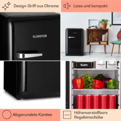 Audrey Retro-Kühlschrank 70 Liter 3 Regale 2 Türfächer Innenbeleuchtung 9 Audrey Retro-Kühlschrank 70 Liter 3 Regale 2 Türfächer Innenbeleuchtung -Haushaltsgerätegeschäft 10040739 de 0004 logo