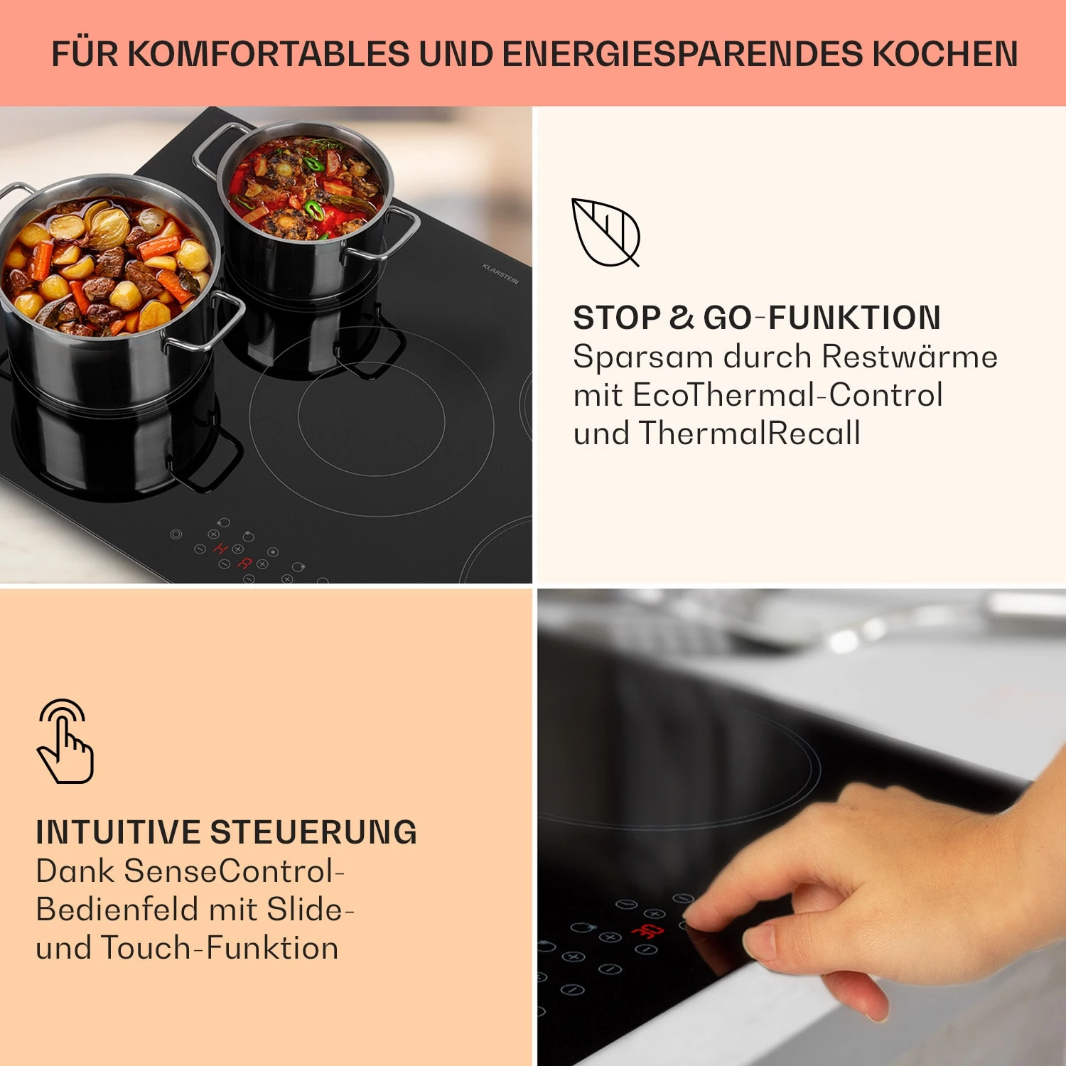 Virtuosa 5 Einbaukochfeld 5 Zonen 8200W Glaskeramik 4 Virtuosa 5 Einbaukochfeld 5 Zonen 8200W Glaskeramik – Bild 4