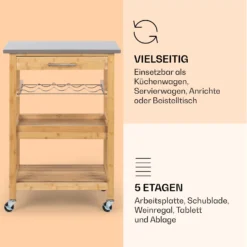 Vermont Servierwagen Küchenwagen 5 Etagen Holz Edelstahl Mobil 10 Vermont Servierwagen Küchenwagen 5 Etagen Holz Edelstahl Mobil -Haushaltsgerätegeschäft 10041119 de 0004 logo