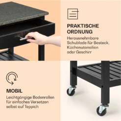 Tennessee Servierwagen Küchenwagen 4 Etagen Holz Granit Mobil -Haushaltsgerätegeschäft 10041121 de 0005 logo