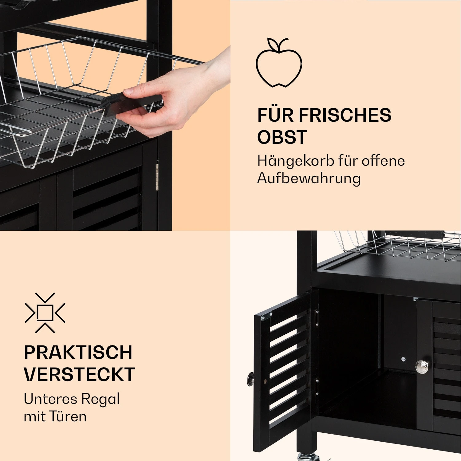 Louisiana Servierwagen Küchenwagen 5 Etagen Holz Handtuchhalter Mobil 6 Louisiana Servierwagen Küchenwagen 5 Etagen Holz Handtuchhalter Mobil – Bild 6