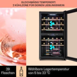Barossa 29 Duo Weinkühlschrank 29 Fl 80 Ltr 2 Zonen Drucktasten 9 Barossa 29 Duo Weinkühlschrank 29 Fl 80 Ltr 2 Zonen Drucktasten -Haushaltsgerätegeschäft 10041124 de 0003 usp