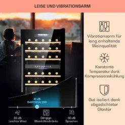 Barossa 29 Duo Weinkühlschrank 29 Fl 80 Ltr 2 Zonen Drucktasten 10 Barossa 29 Duo Weinkühlschrank 29 Fl 80 Ltr 2 Zonen Drucktasten -Haushaltsgerätegeschäft 10041124 de 0004 usp