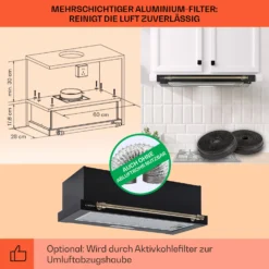 Vilhelmine Flachschirmhaube 60 Retro EEK B Abluftleistung: 332 M³/h Ausziehbar 12 Vilhelmine Flachschirmhaube 60 Retro EEK B Abluftleistung: 332 M³/h Ausziehbar -Haushaltsgerätegeschäft 10041125 de 0005 usp