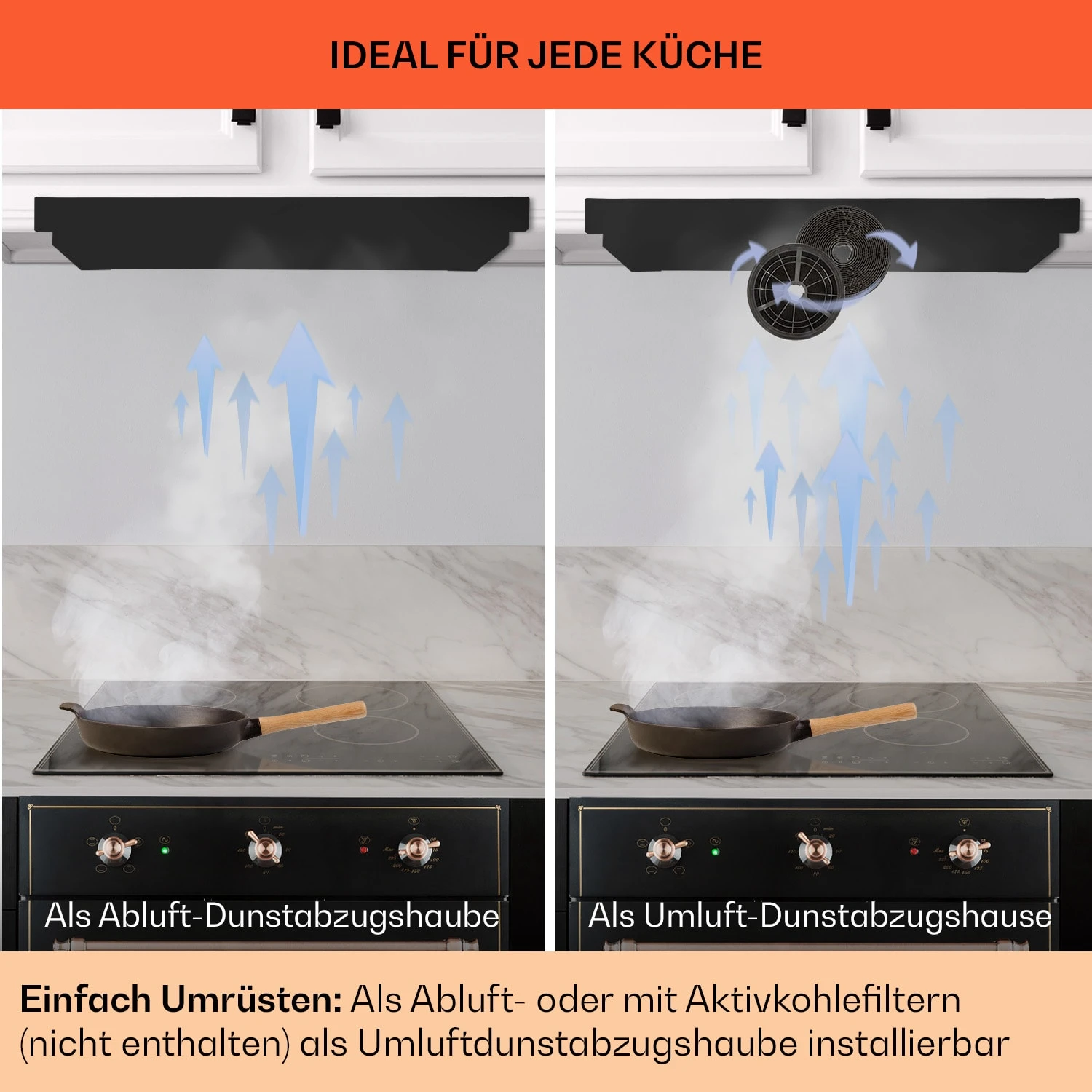 Vilhelmine Flachschirmhaube 60 Retro EEK B Abluftleistung: 332 M³/h Ausziehbar 7 Vilhelmine Flachschirmhaube 60 Retro EEK B Abluftleistung: 332 M³/h Ausziehbar – Bild 7