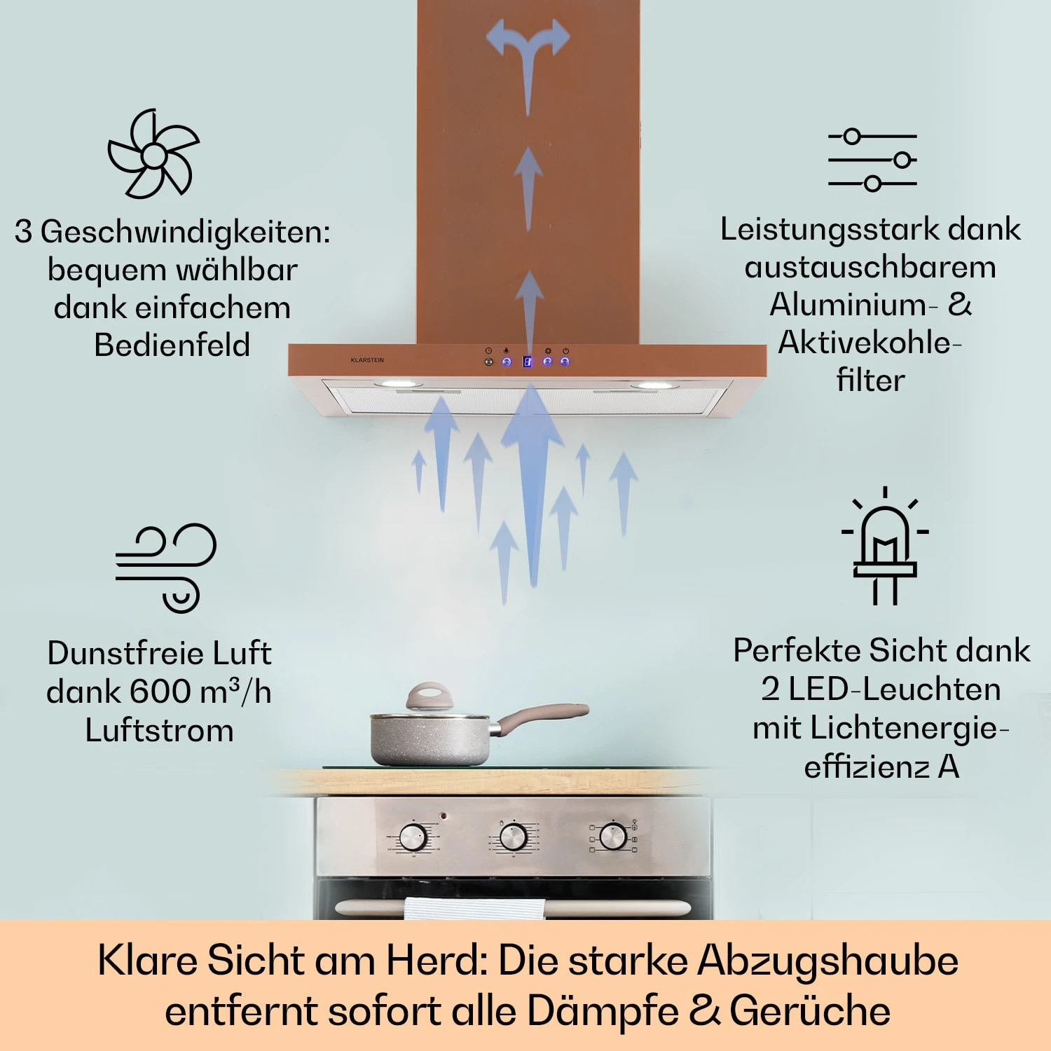 Limelight Dunstabzugshaube 60cm Wandhaube 600m³/h 2 Limelight Dunstabzugshaube 60cm Wandhaube 600m³/h – Bild 2