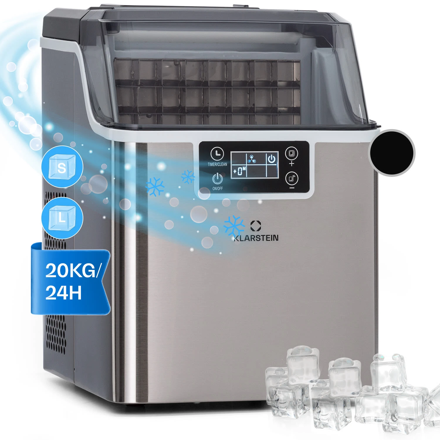 Chios Eiswürfelmaschine 20 Kg/24 H Auto-Clean 3,2-Liter Wassertank 1 Chios Eiswürfelmaschine 20 Kg/24 H Auto-Clean 3,2-Liter Wassertank