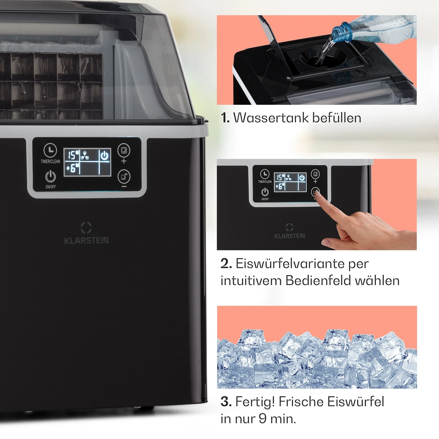 Chios Eiswürfelmaschine 20 Kg/24 H Auto-Clean 3,2-Liter Wassertank 4 Chios Eiswürfelmaschine 20 Kg/24 H Auto-Clean 3,2-Liter Wassertank – Bild 4