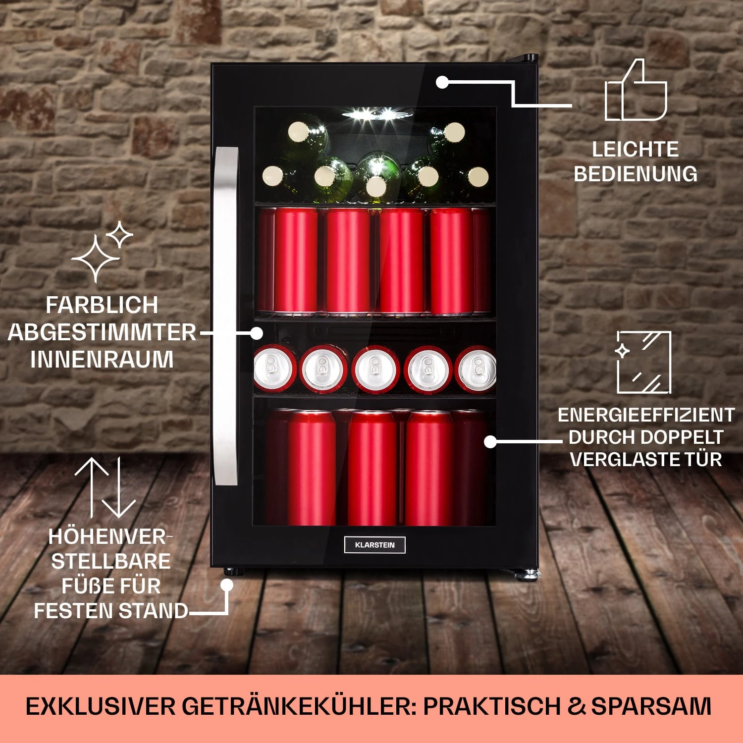 Beersafe 70 Bierzeit Edition Kühlschrank 70 Ltr 3 Böden Glas Edelstahl 6 Beersafe 70 Bierzeit Edition Kühlschrank 70 Ltr 3 Böden Glas Edelstahl – Bild 6