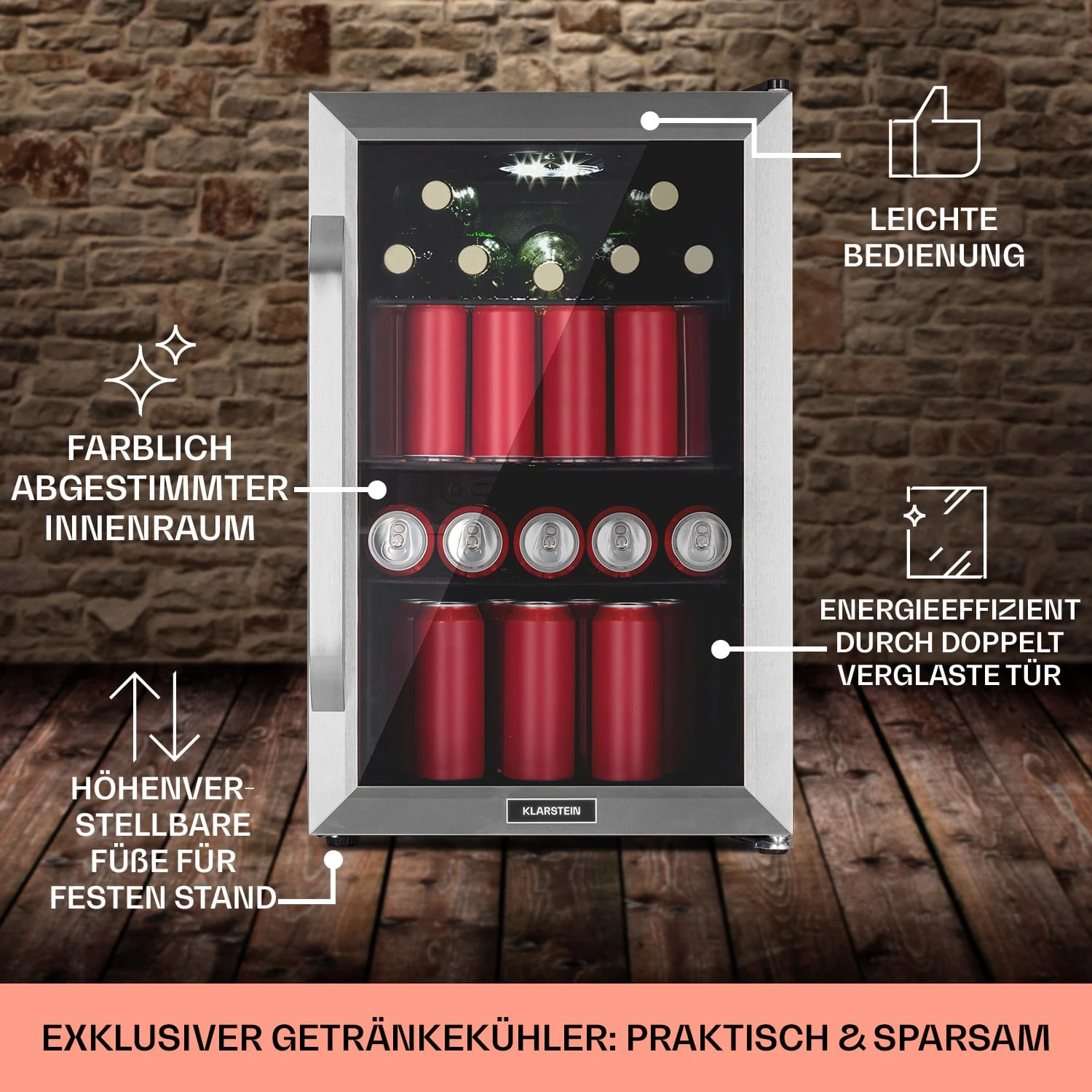 Beersafe 70 Birra Milano Edition Kühlschrank 70 Liter 3 Böden Panoramaglastür Edelstahl 6 Beersafe 70 Birra Milano Edition Kühlschrank 70 Liter 3 Böden Panoramaglastür Edelstahl – Bild 6