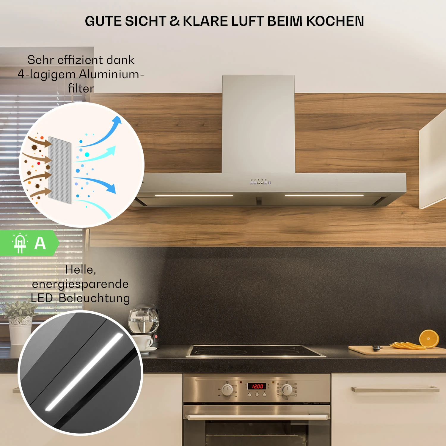 Limelight Dunstabzugshaube 120cm Wandhaube 570m³/h Touch 4 Limelight Dunstabzugshaube 120cm Wandhaube 570m³/h Touch – Bild 4