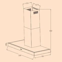 Limelight Dunstabzugshaube 120cm Wandhaube 570m³/h Touch 16 Limelight Dunstabzugshaube 120cm Wandhaube 570m³/h Touch -Haushaltsgerätegeschäft 10041227 yy 0008 dimensions