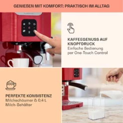 BellaVita Kaffeemaschine 3-in-1 1450 W 20 Bar Milchschäumer -Haushaltsgerätegeschäft 10041240 de 0003 usp