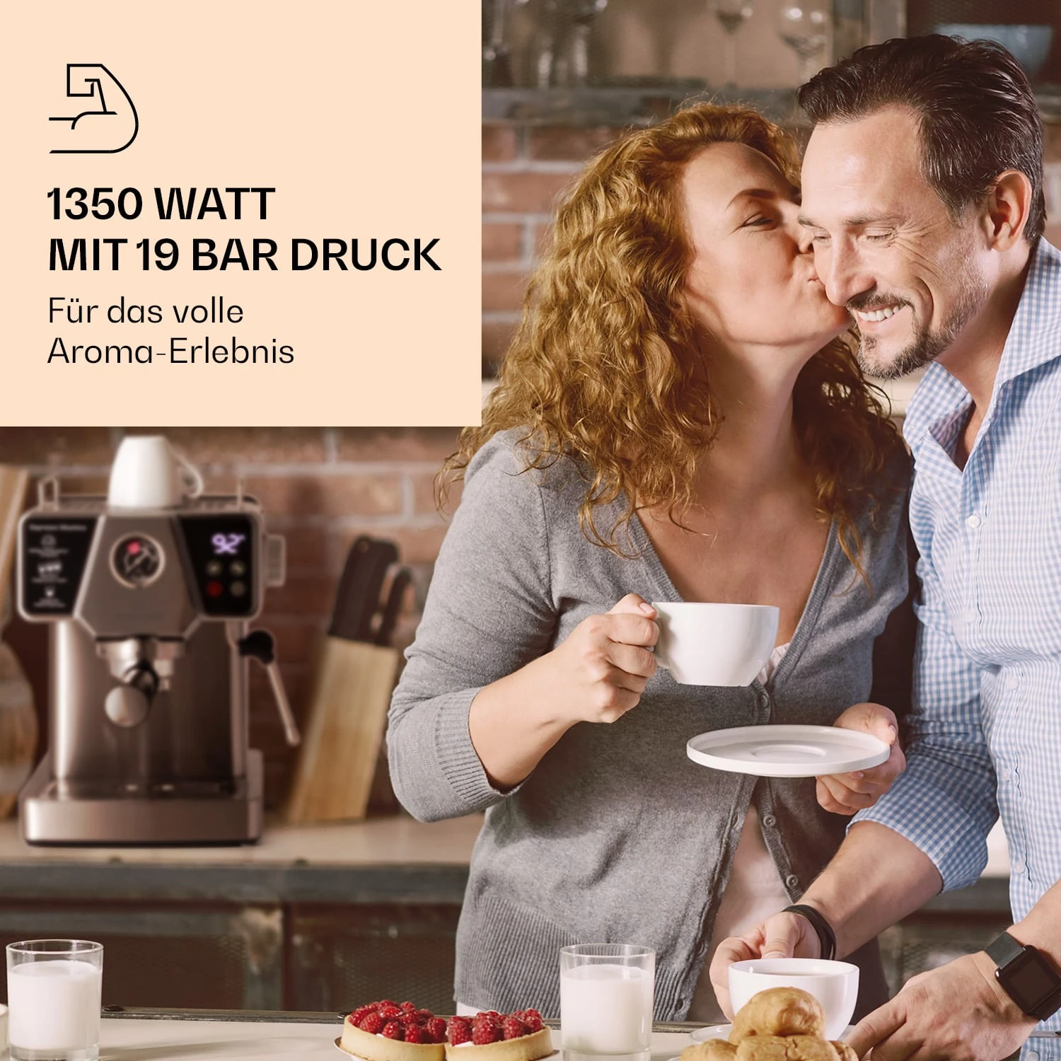 Libeica Espressomaschine 19 Bar Ca. 10 Tassen 1,8 Liter Milchschaum 2 Libeica Espressomaschine 19 Bar Ca. 10 Tassen 1,8 Liter Milchschaum – Bild 2