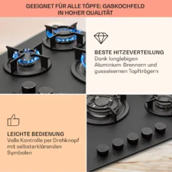 Firetale Gaskochfeld 5-flammig 70 Cm Aluminium-Brenner Inkl. Schlauch Und Druckminderer 12 Firetale Gaskochfeld 5-flammig 70 Cm Aluminium-Brenner Inkl. Schlauch Und Druckminderer -Haushaltsgerätegeschäft 10041300 de 0004 usp