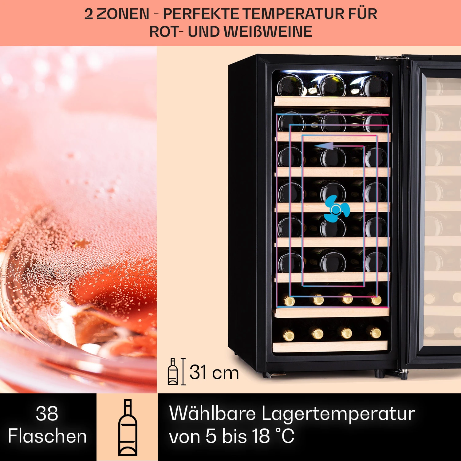 Barossa 38 Uno Weinkühlschrank 1 Zone 94 Ltr 38 Fl Touch-Display 3 Barossa 38 Uno Weinkühlschrank 1 Zone 94 Ltr 38 Fl Touch-Display – Bild 3