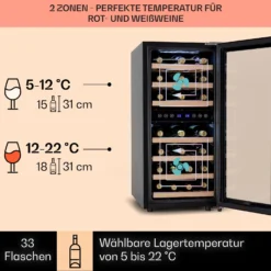 Vinamour 33 Duo Weinkühlschrank 2 Zonen 89 L / 33 Flaschen 5-18°C Touch -Haushaltsgerätegeschäft 10041311 de 0003 logo