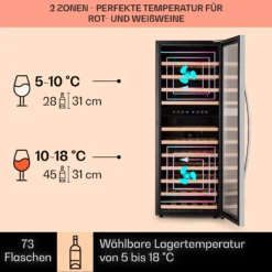 Vinamour 73 Duo Weinkühlschrank 2 Zonen 192 L/73 Flaschen 5-18°C Touch -Haushaltsgerätegeschäft 10041314 de 0003 logo