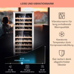 Vinamour 73 Duo Weinkühlschrank 2 Zonen 192 L/73 Flaschen 5-18°C Touch -Haushaltsgerätegeschäft 10041314 de 0004 logo