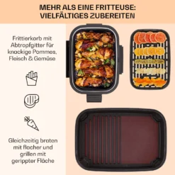 Combo Air Grill-Heißluftfritteuse 5 Programme 1500 Watt 4,5 L Grillkorb 2,5 L Frittierkorb 10 Combo Air Grill-Heißluftfritteuse 5 Programme 1500 Watt 4,5 L Grillkorb 2,5 L Frittierkorb -Haushaltsgerätegeschäft 10041330 de 0004 usp