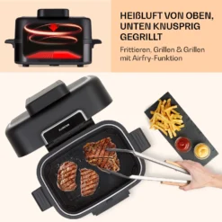 Combo Air Grill-Heißluftfritteuse 5 Programme 1500 Watt 4,5 L Grillkorb 2,5 L Frittierkorb 11 Combo Air Grill-Heißluftfritteuse 5 Programme 1500 Watt 4,5 L Grillkorb 2,5 L Frittierkorb -Haushaltsgerätegeschäft 10041330 de 0005 usp