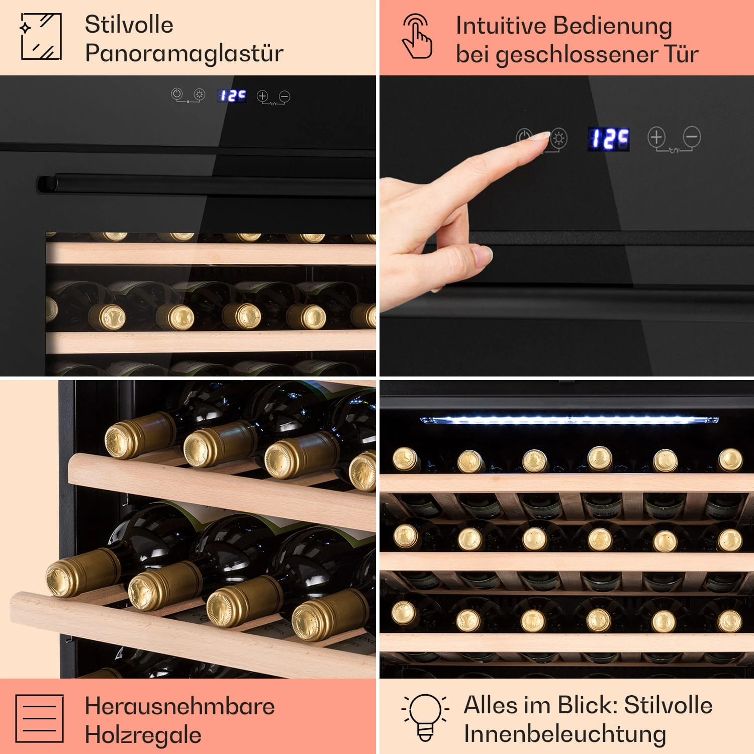 Vinsider 30 Built-In Uno Einbau-Weinkühlschrank 30 Flaschen 77 Ltr Edelstahl 5 Vinsider 30 Built-In Uno Einbau-Weinkühlschrank 30 Flaschen 77 Ltr Edelstahl – Bild 5