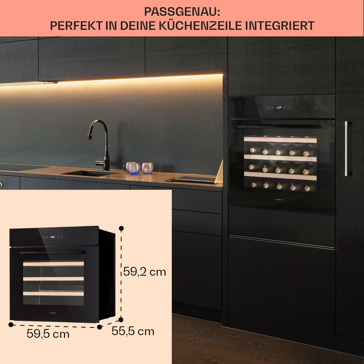 Vinsider 30 Built-In Uno Einbau-Weinkühlschrank 30 Flaschen 77 Ltr Edelstahl 6 Vinsider 30 Built-In Uno Einbau-Weinkühlschrank 30 Flaschen 77 Ltr Edelstahl – Bild 6