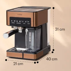 Arabica Comfort Espressomaschine 1350W 20 Bar 1,8l Touch-Bedienfeld 15 Arabica Comfort Espressomaschine 1350W 20 Bar 1,8l Touch-Bedienfeld -Haushaltsgerätegeschäft 10041524 yy 0011 dimensions
