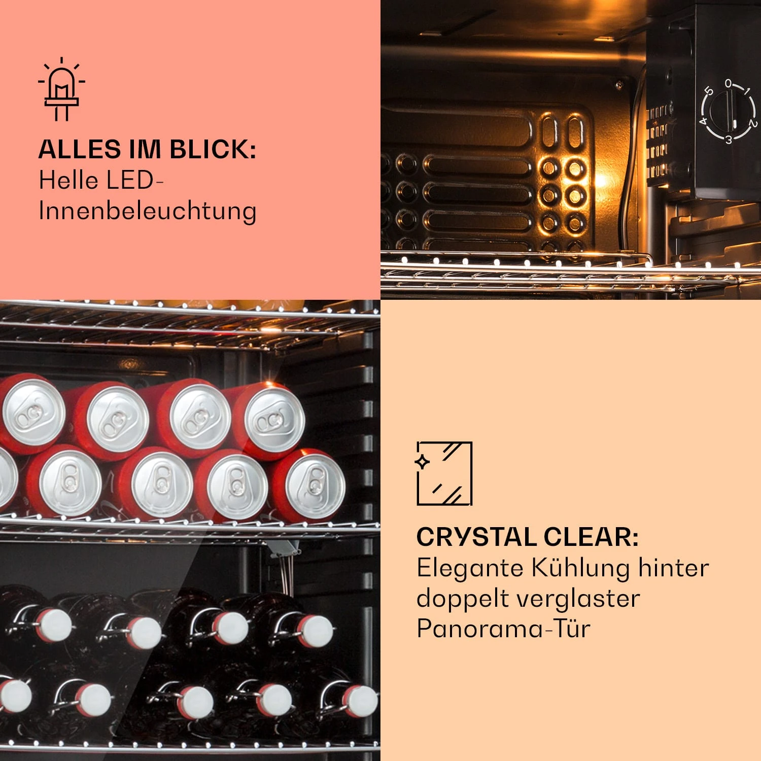 Beersafe XXL Kühlschrank 80 Liter 3 Böden Panoramaglastür 4 Beersafe XXL Kühlschrank 80 Liter 3 Böden Panoramaglastür – Bild 4