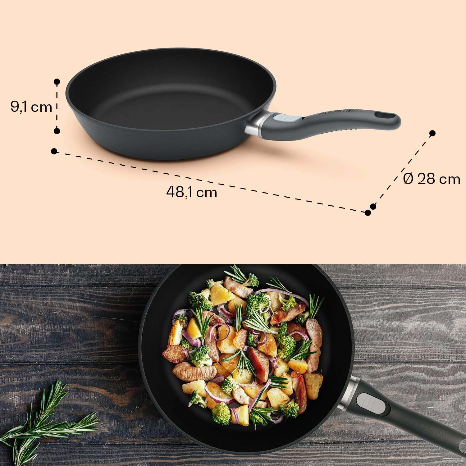 Noto Endurance Bratpfanne Ø28 Cm Geschmiedetes Aluminium Abnehmbarer Griff 9 Noto Endurance Bratpfanne Ø28 Cm Geschmiedetes Aluminium Abnehmbarer Griff – Bild 9