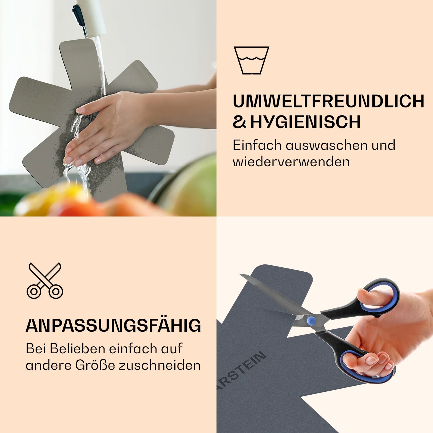 Noto Endurance Filz-Set 5 Stck. Sternförmig Sehr Weich Für Töpfe & Pfannen Ø38 Cm 6 Noto Endurance Filz-Set 5 Stck. Sternförmig Sehr Weich Für Töpfe & Pfannen Ø38 Cm – Bild 6